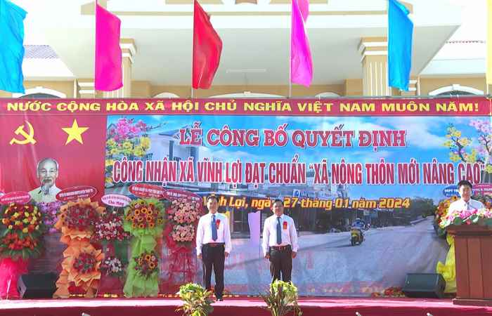 Công bố xã Vĩnh Lợi huyện Thạnh Trị đạt chuẩn Nông thôn mới nâng cao (27-01-2024)